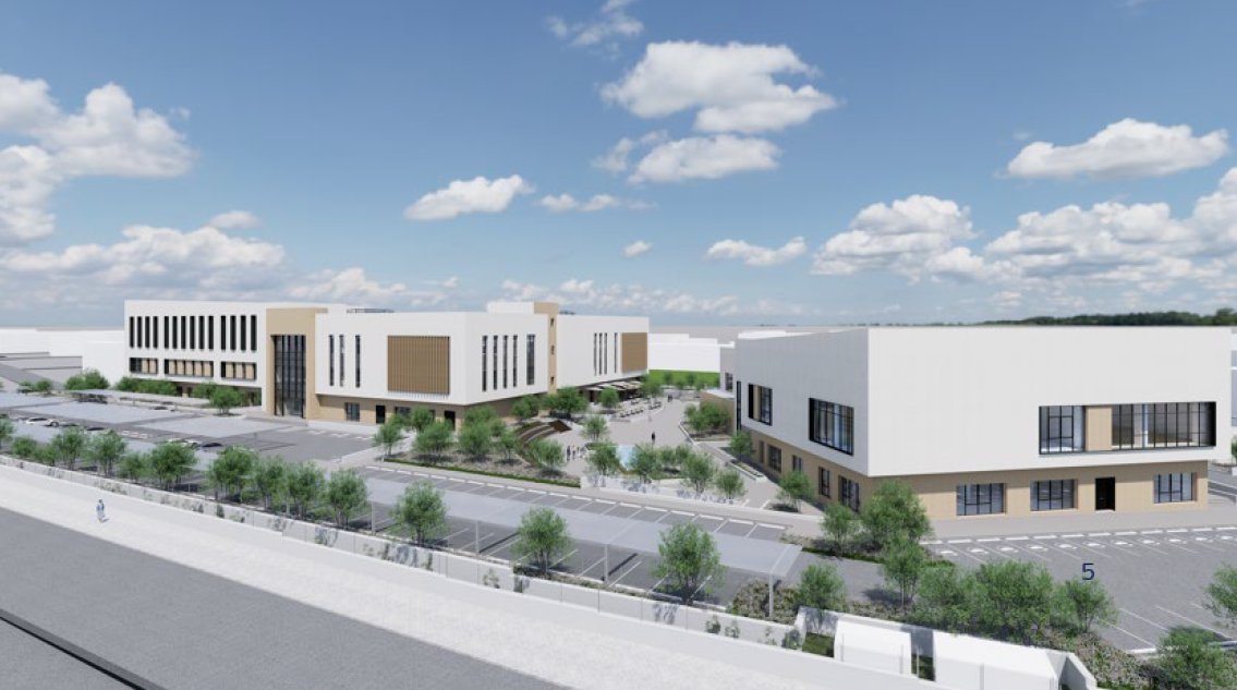 Render del nuevo Centro de Control de Tr&aacute;nsito A&eacute;reo en Baleares