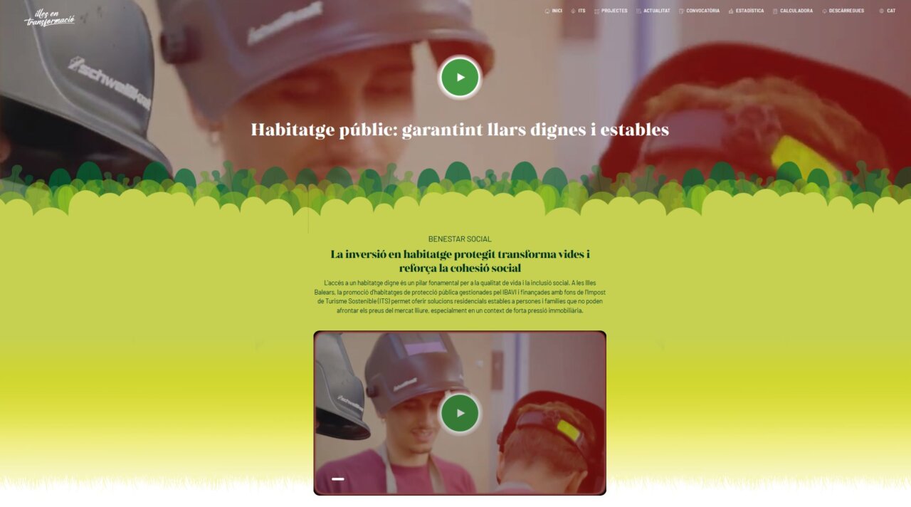 Captura de pantalla de la nueva web del Impuesto de Turismo Sostenible en Baleares