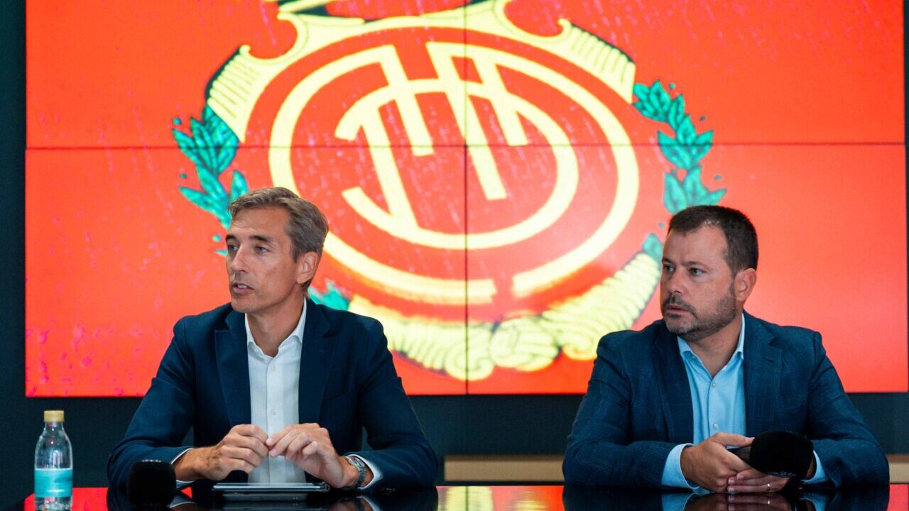 Alfonso D&iacute;az y Pablo Ortells en conferencia de prensa del RCD Mallorca