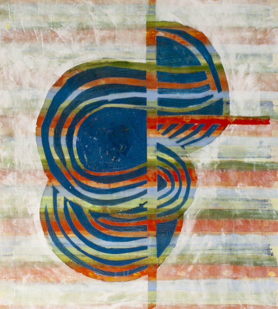 Pintura abstracta de Horacio Sapere con formas y colores vibrantes
