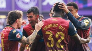 Jugadores del Deportivo de la Coru&ntilde;a celebrando un gol en el ascenso a Primera Divisi&oacute;n
