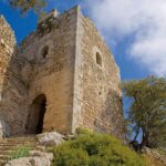 Vista del Castell de Alar&oacute; con escaleras y vegetaci&oacute;n