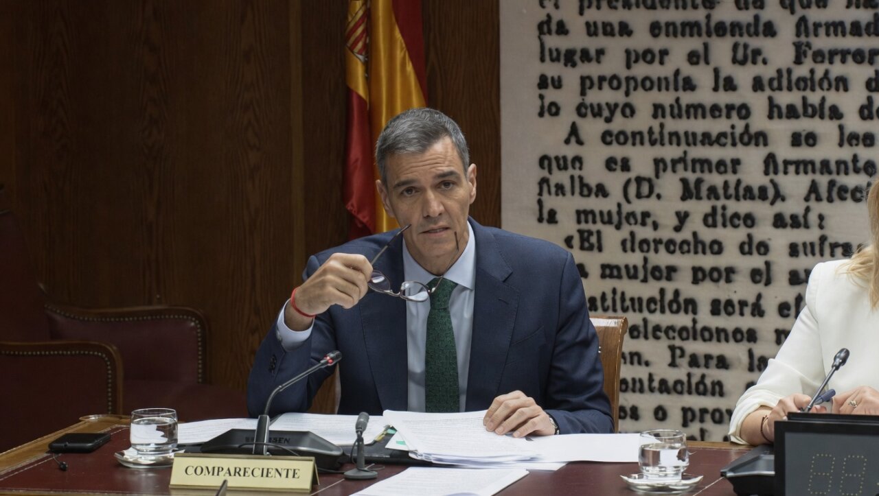 Pedro S&aacute;nchez durante su comparecencia en un evento oficial