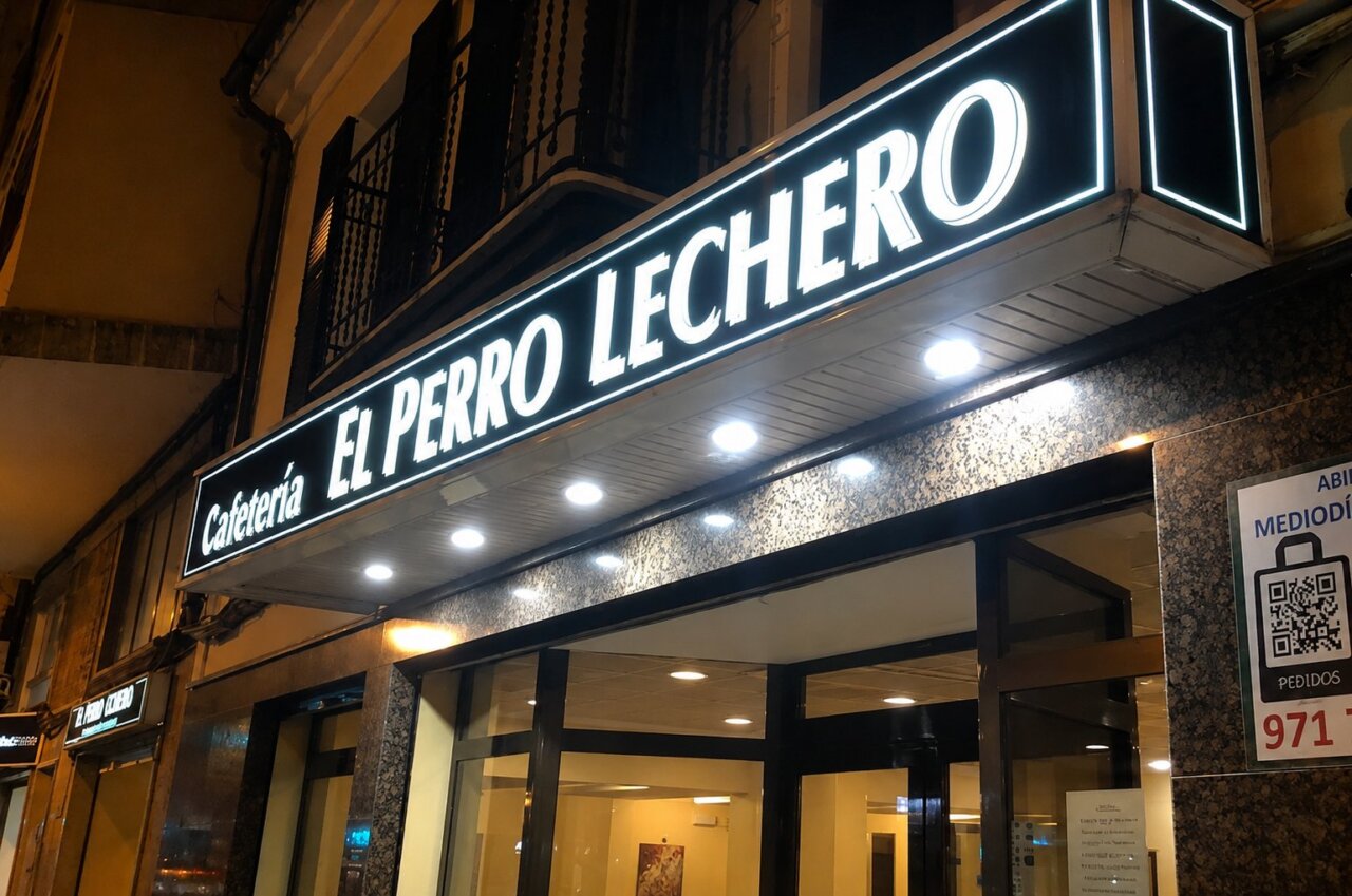 Fachada del restaurante El Perro Lechero en Palma de Mallorca