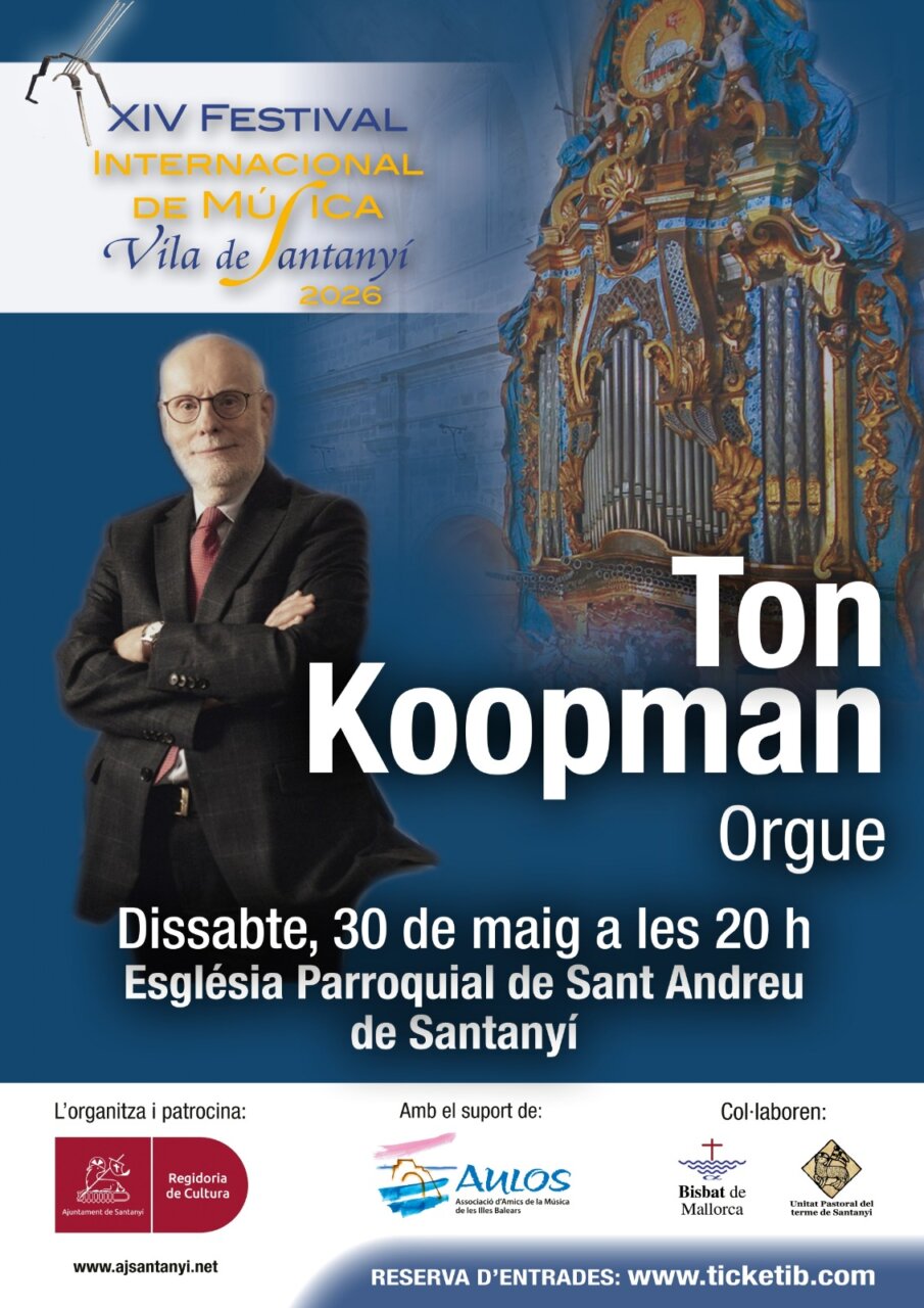 Cartel del Festival Internacional de M&uacute;sica Vila de Santany&iacute; con Ton Koopman