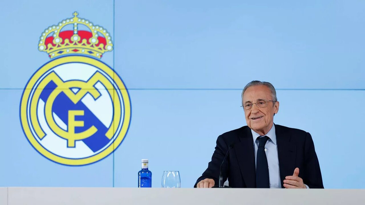 Florentino P&eacute;rez durante una rueda de prensa sobre elecciones en el Real Madrid