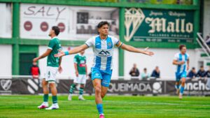 Ruben Bover celebra un gol durante el partido del Atl&eacute;tico Baleares
