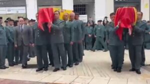 Guardias civiles rinden homenaje a sus compa&ntilde;eros fallecidos en Huelva