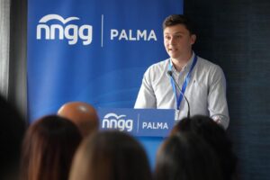 Jaime Rebollo hablando en el congreso de NNGG en Palma