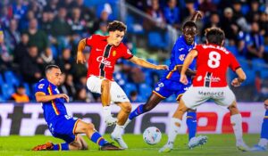 Jugadores del RCD Mallorca en un partido contra el Getafe