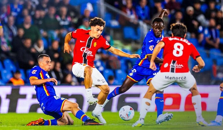 Jugadores del RCD Mallorca en un partido contra el Getafe