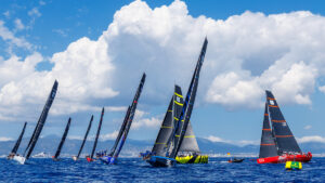 Veleros compitiendo en la bah&iacute;a de Palma durante las 52 SUPER SERIES
