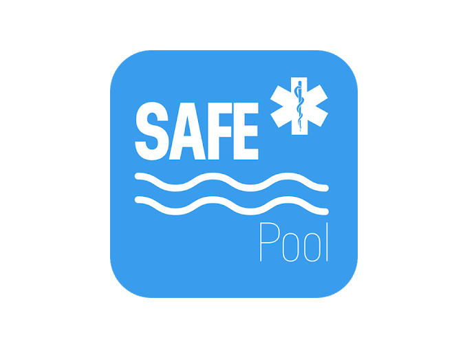 Logo de SafePool, solución digital para seguridad en piscinas.