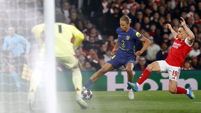 Marcos Llorente del Atl&eacute;tico de Madrid en un partido de Champions League