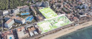 Vista a&eacute;rea del proyecto de espacio verde en Playa de Palma