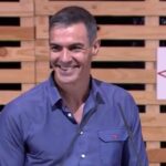 Pedro Sánchez sonriendo durante su discurso en el congreso de Juventudes Socialistas.