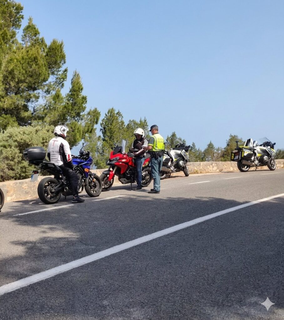 Motoristas detenidos por la Guardia Civil en la Serra de Tramuntana