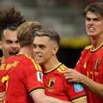 Jugadores de la selecci&oacute;n belga celebrando un gol en el Mundial 2026