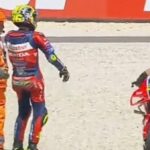 Joan Mir en la pista tras su caída en la carrera de MotoGP en Hungría