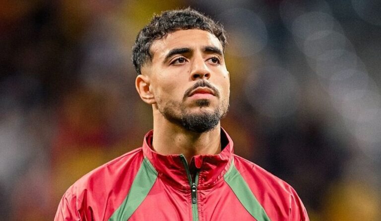 Chadi Riad durante un partido con Marruecos en el Mundial 2026