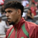 Chadi Riad, jugador de Marruecos, durante un partido del Mundial 2026.