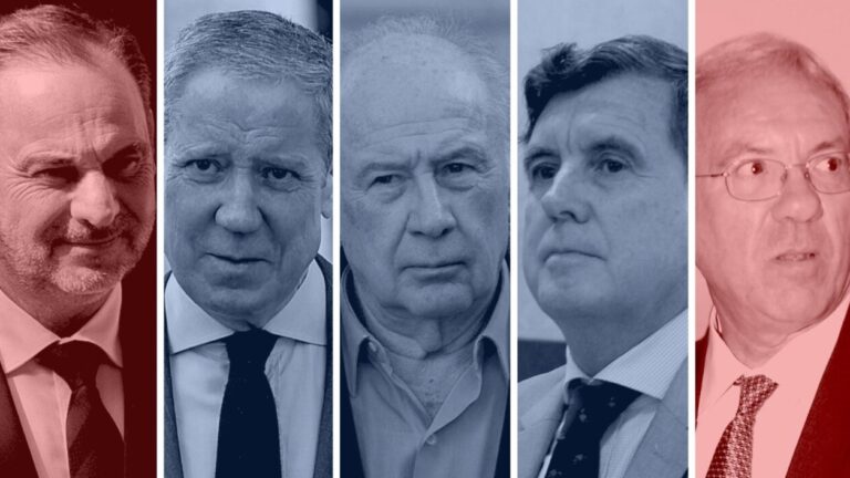 Retratos de exministros condenados por corrupción en España