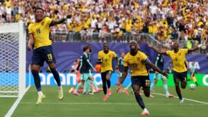 Jugadores de Ecuador celebrando un gol en el Mundial 2026