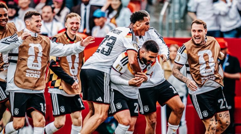 Jugadores de Alemania celebrando un gol en el Mundial 2026