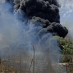 Humo denso de un incendio agrícola en Inca, Mallorca