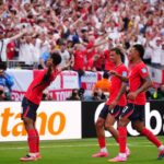 Jugadores de Inglaterra celebrando un gol durante el Mundial 2026