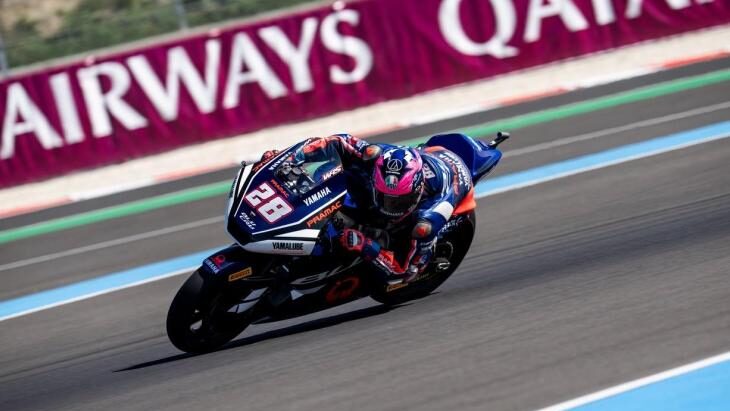 Izan Guevara compitiendo en Moto2 en el Gran Premio de Hungr&iacute;a