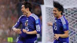 Jugadores de Jap&oacute;n celebrando un gol en el Mundial 2026