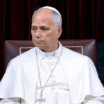 El papa León XIV durante su discurso ante las Cortes Generales en España.