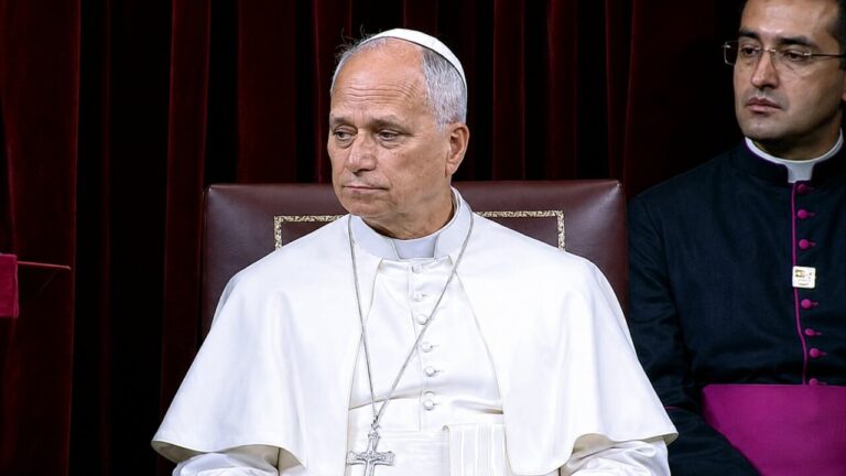 El papa Le&oacute;n XIV durante su discurso ante las Cortes Generales en Espa&ntilde;a.