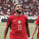 Jugadores de la selección de Marruecos celebrando un gol en un partido amistoso