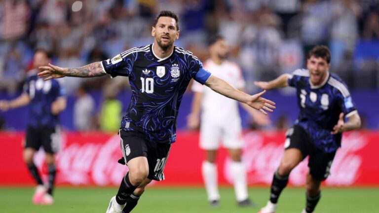 Lionel Messi celebra un gol durante el Mundial 2026 con Argentina