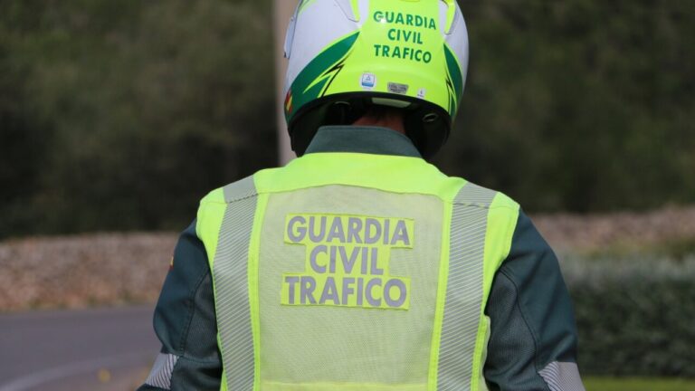 Agente de la Guardia Civil de Tr&aacute;fico en una carretera
