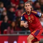 Patri Guijarro jugando en un partido de f&uacute;tbol femenino con la selecci&oacute;n espa&ntilde;ola