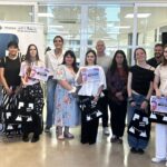 Grupo de estudiantes premiados en el Certamen Escolar de Bellas Artes en Mallorca
