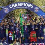 Jugadores del PSG celebrando su victoria en la UEFA Champions League 2026