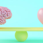 Representación de un cerebro y un corazón en equilibrio