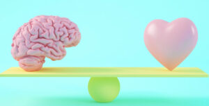 Representaci&oacute;n de un cerebro y un coraz&oacute;n en equilibrio