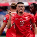 Rubén Vargas celebra un gol durante el Mundial 2026 entre Suiza y Bosnia.
