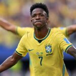 Vin&iacute;cius Jr celebrando un gol con la selecci&oacute;n de Brasil en el Mundial 2026