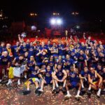 Jugadores de la selección española celebrando la victoria en el Mundial 2026