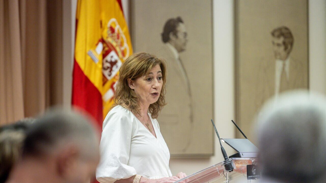 Francina Armengol hablando sobre la nacionalizaci&oacute;n de saharauis en el Congreso