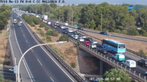 Un accidente en la autopista de Inca provoca retenciones de 10 kil&oacute;metros