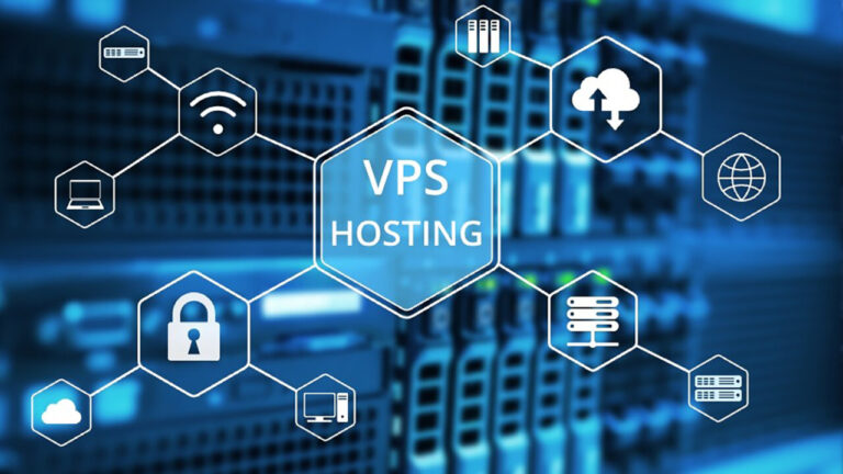 Gr&aacute;fico sobre servicios de hosting y VPS con iconos representativos
