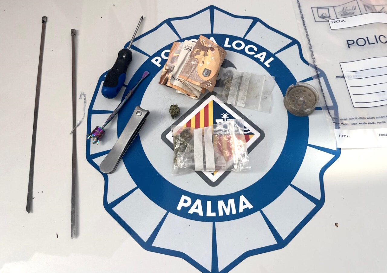 Objetos recuperados por la policía tras un robo violento en s'Arenal