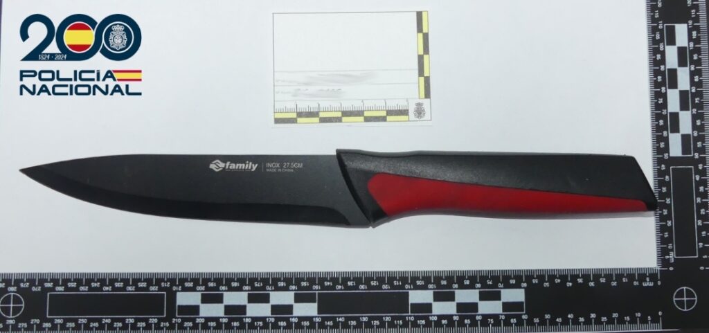 Cuchillo intervenido en un caso de apu&ntilde;alamiento en Palma